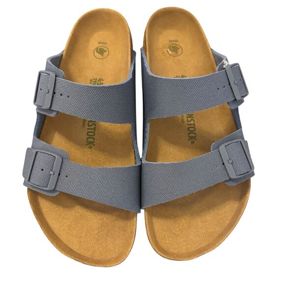 BIRKENSTOCK Arizona Vegan Textile Rivet Sandals EU 45 Mens 12 Women 14 Blue NWOB - Picture 2 of 16